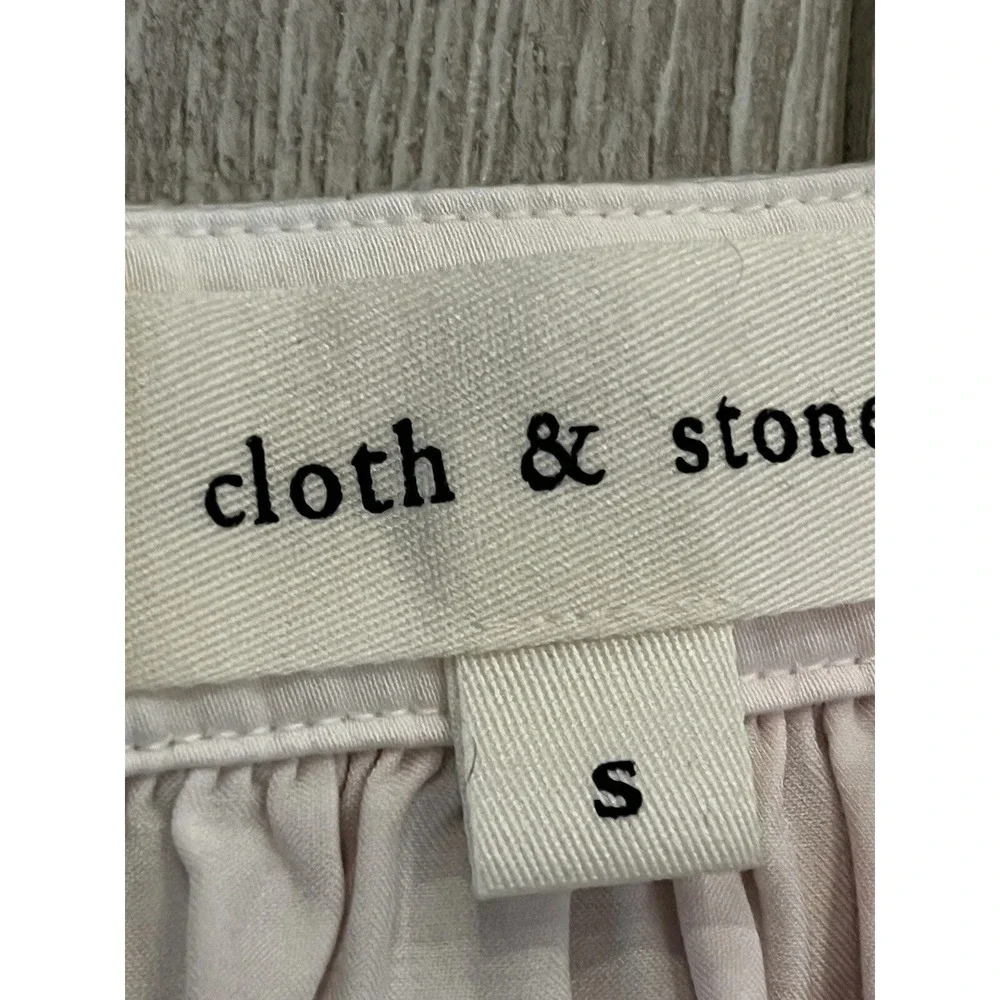 Cloth & Stone Blouse Women Small Pink White Tie Dye EcoVero Button Up Boho Flowy